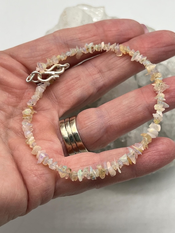 Ethiopian Opal Chip Beaded Bracelet- Size-various Ethiopian Opal Chip Beaded Bracelet- Size-various