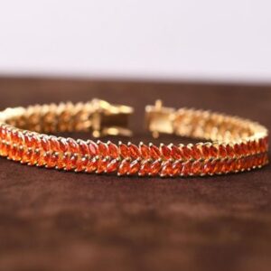 Mexican Fire Opal Bracelet: Marquise Gemstone Tennis bracelet Bridal Jewelry Birthday gift For Her