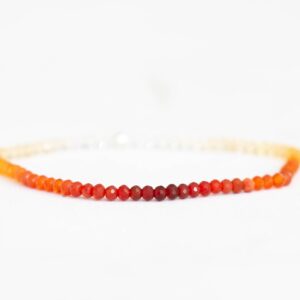 Mexican Fire Opal Stretch Bracelet, Beaded Elastic Stacking Jewelry