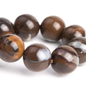Only One 9mm Boulder Opal Beads Rainbow Flashes Brown Bracelet Grade Aaa Genuine Natural Round Gemstone 6.5" (120529h-3476)