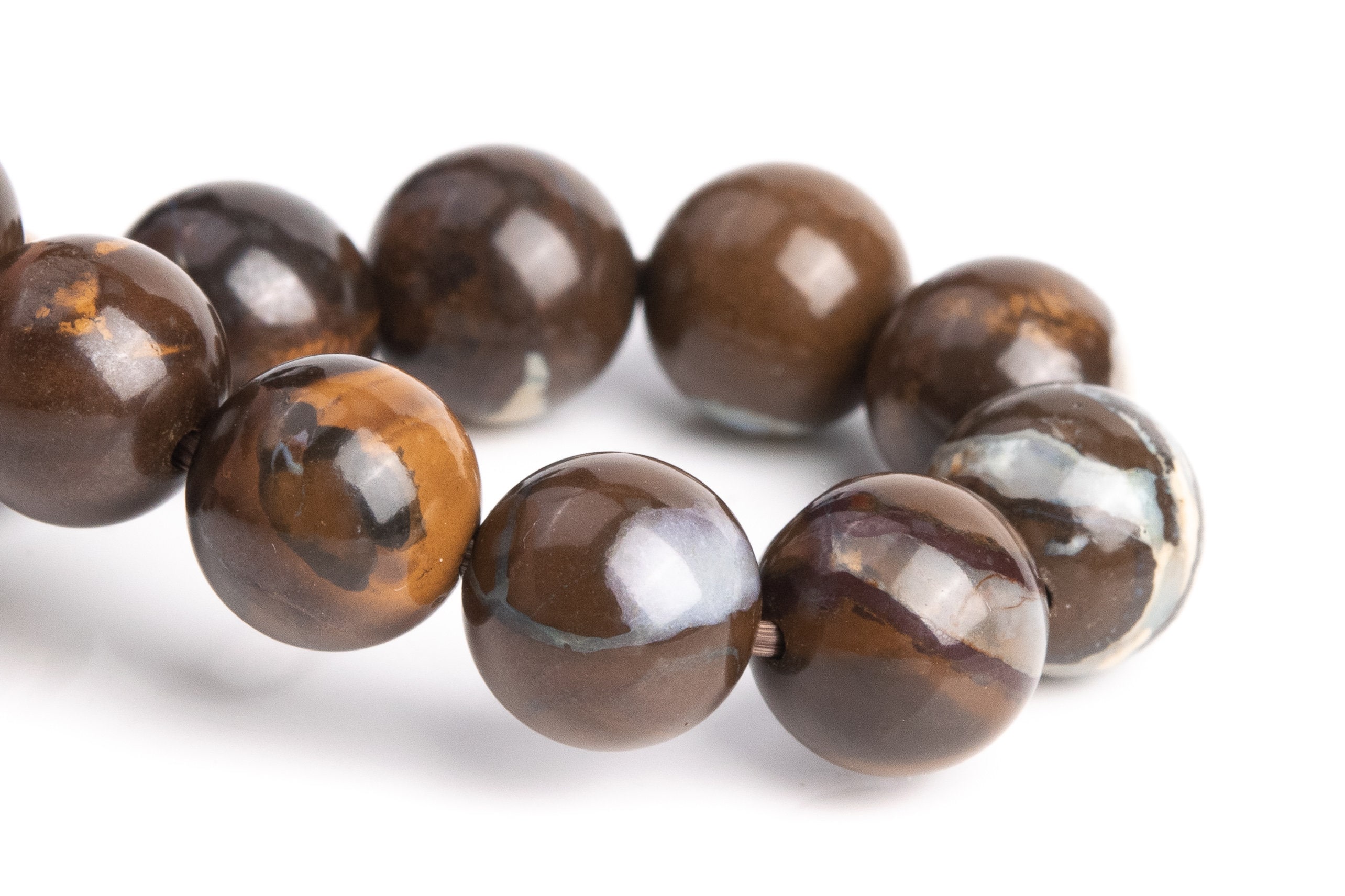 Only One 9mm Boulder Opal Beads Rainbow Flashes Brown Bracelet Grade Aaa Genuine Natural Round Gemstone 6.5" (120529h-3476) Only One 9mm Boulder Opal Beads Rainbow Flashes Brown Bracelet Grade Aaa Genuine Natural Round Gemstone 6.5" (120529h-3476)