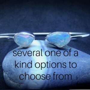 Opal Bracelet Sterling Silver • Ethiopian Opal Bangle • Sterling Silver Raw Opal Bracelet • October Birthstone • Rough Gemstone Bracelet