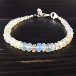 Welo Fire Opal Bracelet: Sterling Silver Gemstone, October Birthstone