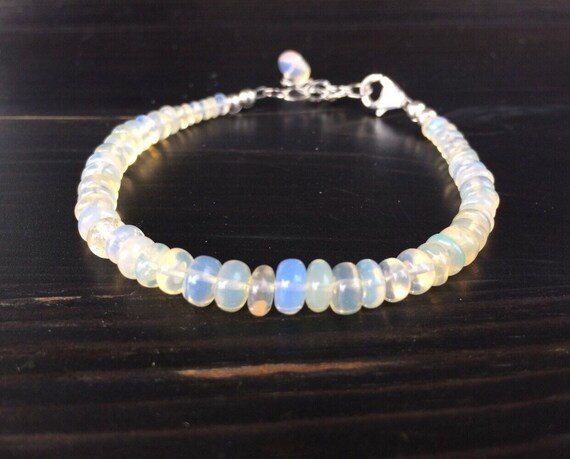 Welo Fire Opal Bracelet: Sterling Silver Gemstone, October Birthstone