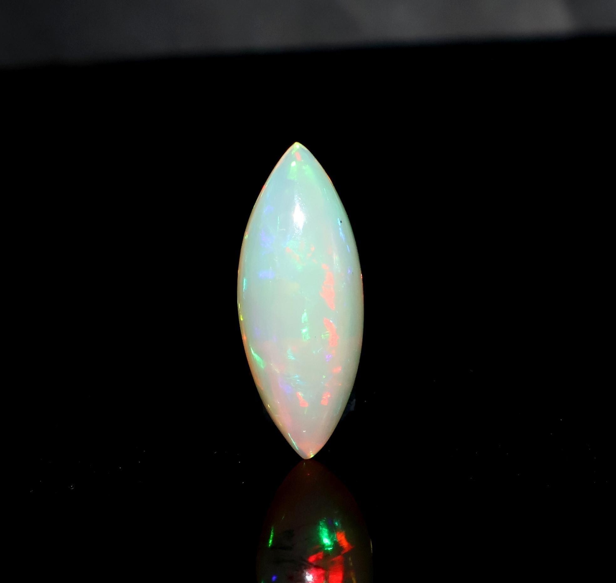 3.25 Carat, Natural Ethiopian Opal Cabochon, Genuine Fire Opal Gemstone, 19x7.50 Mm