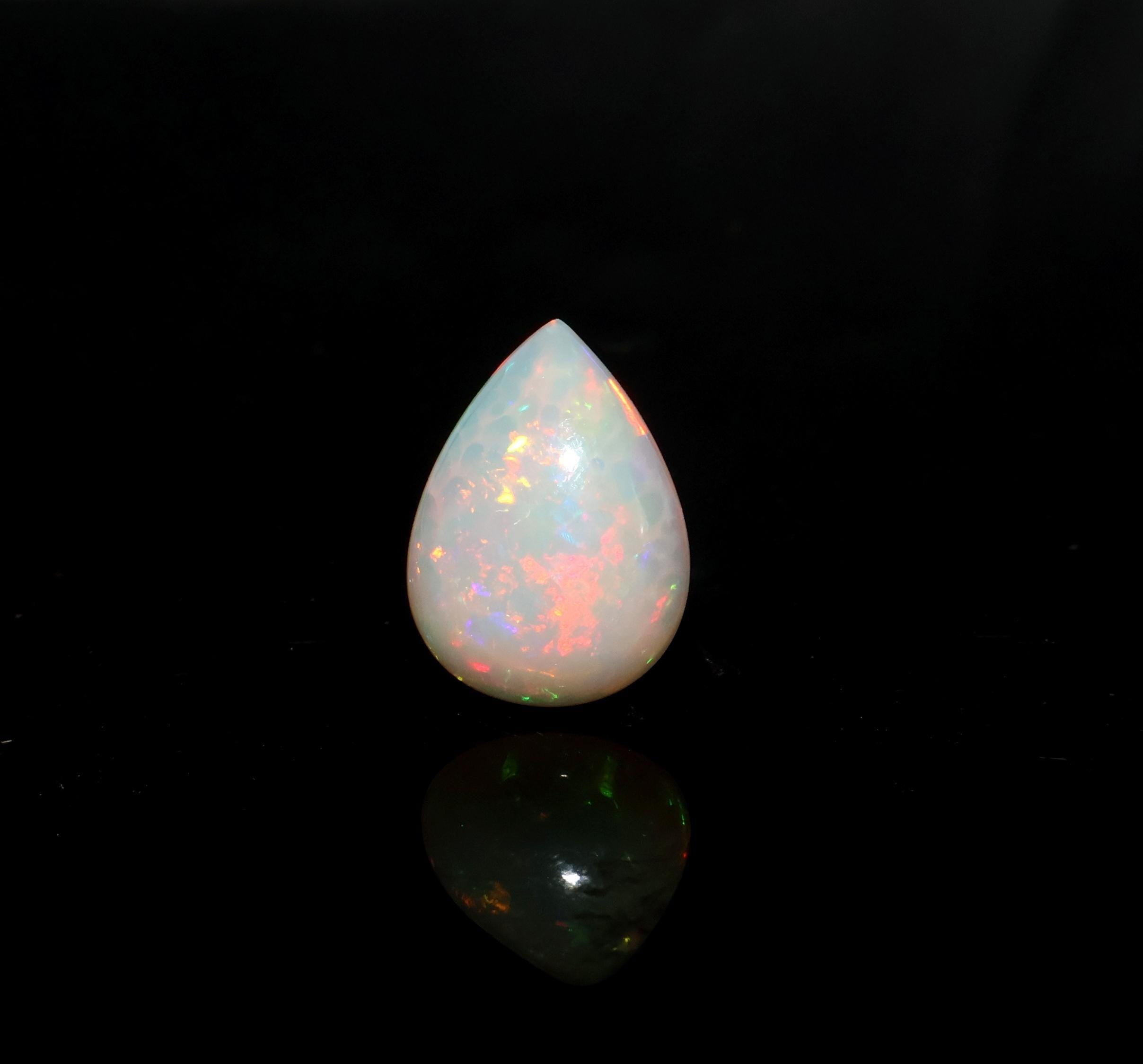 3.50 Carat, Natural Ethiopian Opal Cabochon, Genuine Fire Opal Gemstone, 15x11 Mm