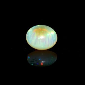 3.85 Carat, Natural Ethiopian Opal Cabochon, Genuine Fire Opal Gemstone, 13x10.50 Mm