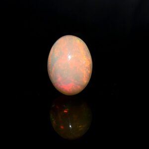 4.80 Carat, Natural Ethiopian Opal Cabochon, Genuine Fire Opal Gemstone, 14.50x11 Mm