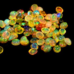 5 Aaa Ethiopian Opal Cabochons: Calibrated Oval Gemstones (4x5 Mm)
