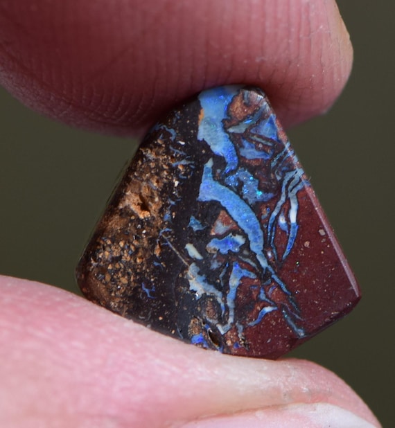5 Carat Fiery Blue Boulder Opal Cabochon