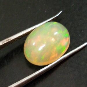 7.2x9.2mm Huge Plain Oval Ethiopian Opal Cabochon, Flat Back Oval Shape Ethiopian Opal, Fire Opal, Opal For Jewelry 1.35ctw - Ks4170