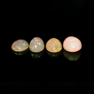 7.65 Carat Ethiopian Opal Cabochon Lot, Multi Fire Gemstone, 4 Pcs