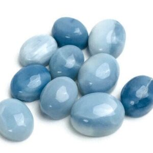 Blue Opal Cabochons Set: Tiny Polished Gemstones (6-9 Mm)