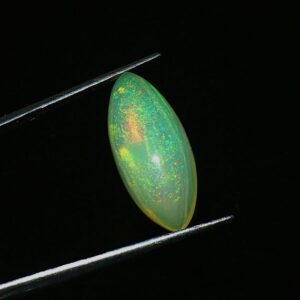 Ethiopian Green Fire Opal Cabochon: Opal Marquise Gemstone, 6.20 Carat