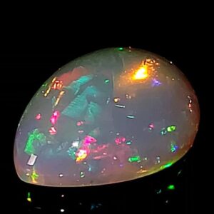 Ethiopian Welo Opal Extra Large 14 Ct, Rare Gemstone, Natural Rainbow Crystal Opal Jewelry, Beautiful Pear Shaped Opal Gemstone Cabochon