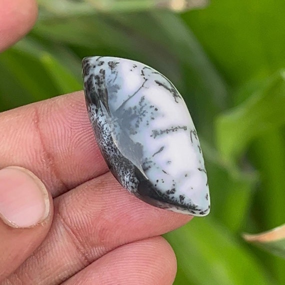 Fancy Dendritic Opal Cabochon: Jewelry Making Stone (33x16 Mm)