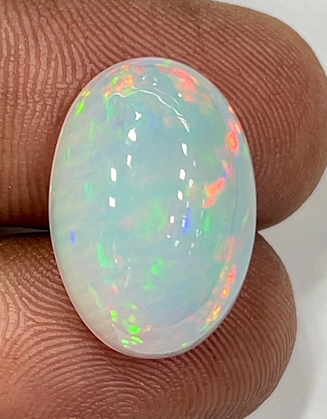 Aaa Ethiopian Opal Cabochon - Oval White Crystal Gemstone Aaa Ethiopian Opal Cabochon - Oval White Crystal Gemstone