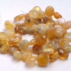 10-12mm Yellow Opal Gemstone Pebble Nugget Granule Loose Beads 15.5 Inch Full Strand (80001894-a24)