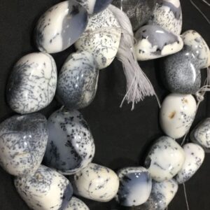 12 Pc Dendrite Opal Freeform Nuggets Drilled Stone Beads,dendrite Opal Tumbled Beads