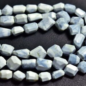 16 inches, Natural Faceted Opal Nuggets, Light Blue Opal from Africa, Size is 10-13 mm #1180