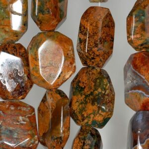 25x20mm African Green Opal Gemstone Brown Green Nugget Loose Beads 8 inch Half Strand LOT 1,2,6 (90185809-848)