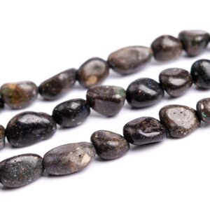 5-7MM Rainbow Sparkles Brown Andamooka Black Matrix Opal Pebble Chips Grade AA Genuine Natural Beads 15" / 7.5" Bulk Lot Options (117003)