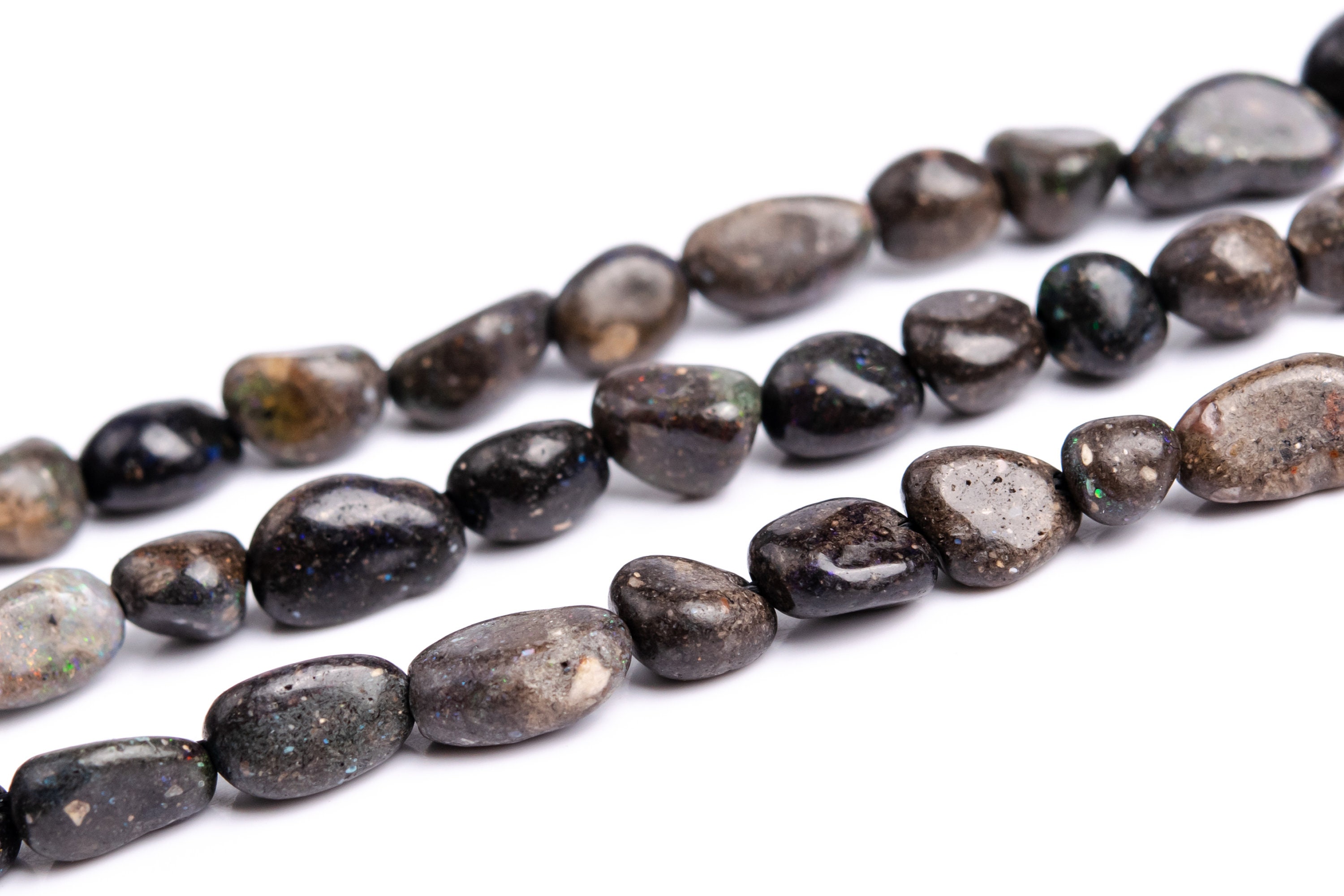 5-7mm Rainbow Sparkles Brown Andamooka Black Matrix Opal Pebble Chips Grade Aa Genuine Natural Beads 15" / 7.5" Bulk Lot Options (117003) 5-7mm Rainbow Sparkles Brown Andamooka Black Matrix Opal Pebble Chips Grade Aa Genuine Natural Beads 15" / 7.5" Bulk Lot Options (117003)