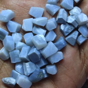 50 Pieces Natural Blue Opal Rough: Undrilled Gemstone (6-8 MM)