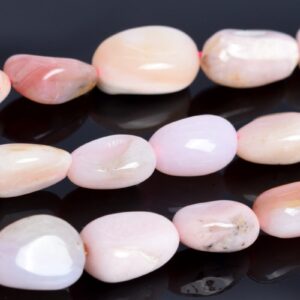8-10MM Pink Opal Beads Pebble Nugget Grade AA Genuine Natural Peru Gemstone Full Strand Loose Beads 15.5" Bulk Lot Options (108037-2620)