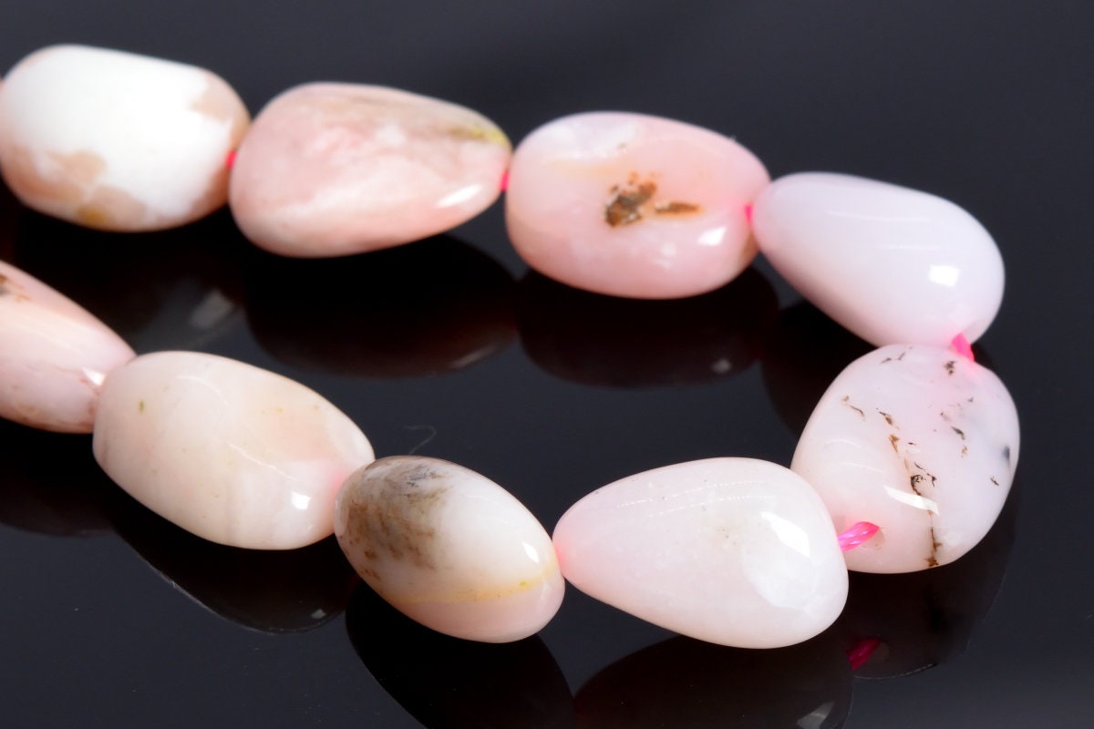 8-10mm Pink Opal Beads Pebble Nugget Grade Aa Genuine Natural Peru Gemstone Half Strand Loose Beads 7.5" Bulk Lot Options (108037h-2620)
