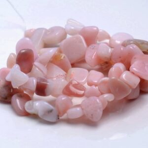 9-11mm Pink Opal Gemstone Pebble Nugget Chip Loose Beads 15.5 Inch (80001899-a29)