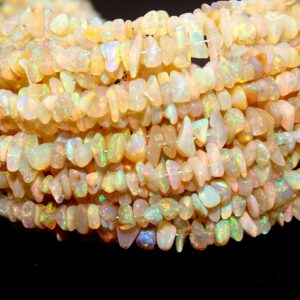 AAA Ethiopian Opal Gemstone Beads: 4-6mm Uncut Chips, 16" Strand