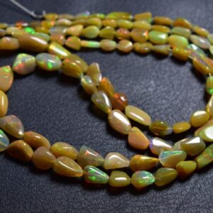 Beautiful Ethiopian Opal Nuggets Beads - Natural Beautiful Smooth Flashy Ethiopian Opal Nuggets - 8.5 inches - Size is 6-11 mm #1834