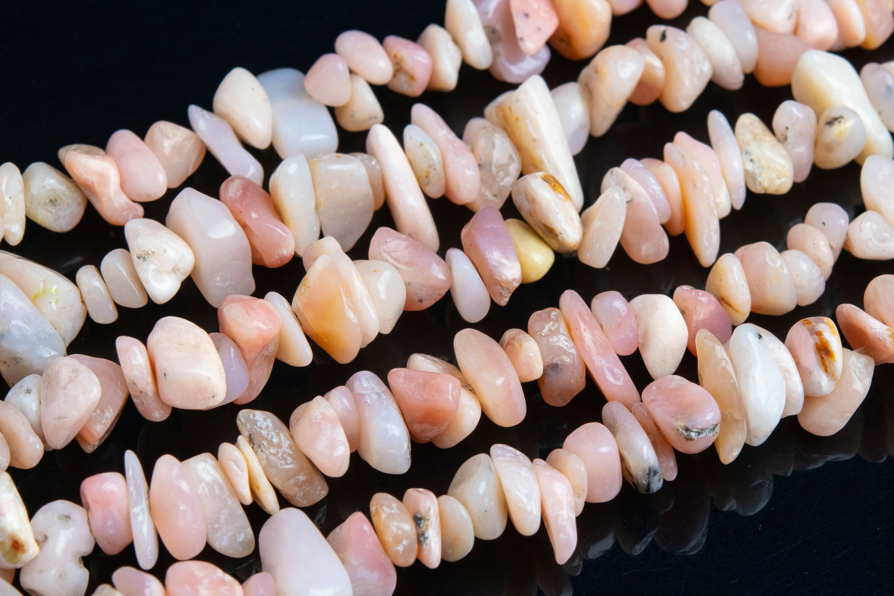 Genuine Natural Pink Opal Loose Beads Grade Aa Pebble Chips Shape 4-10mm