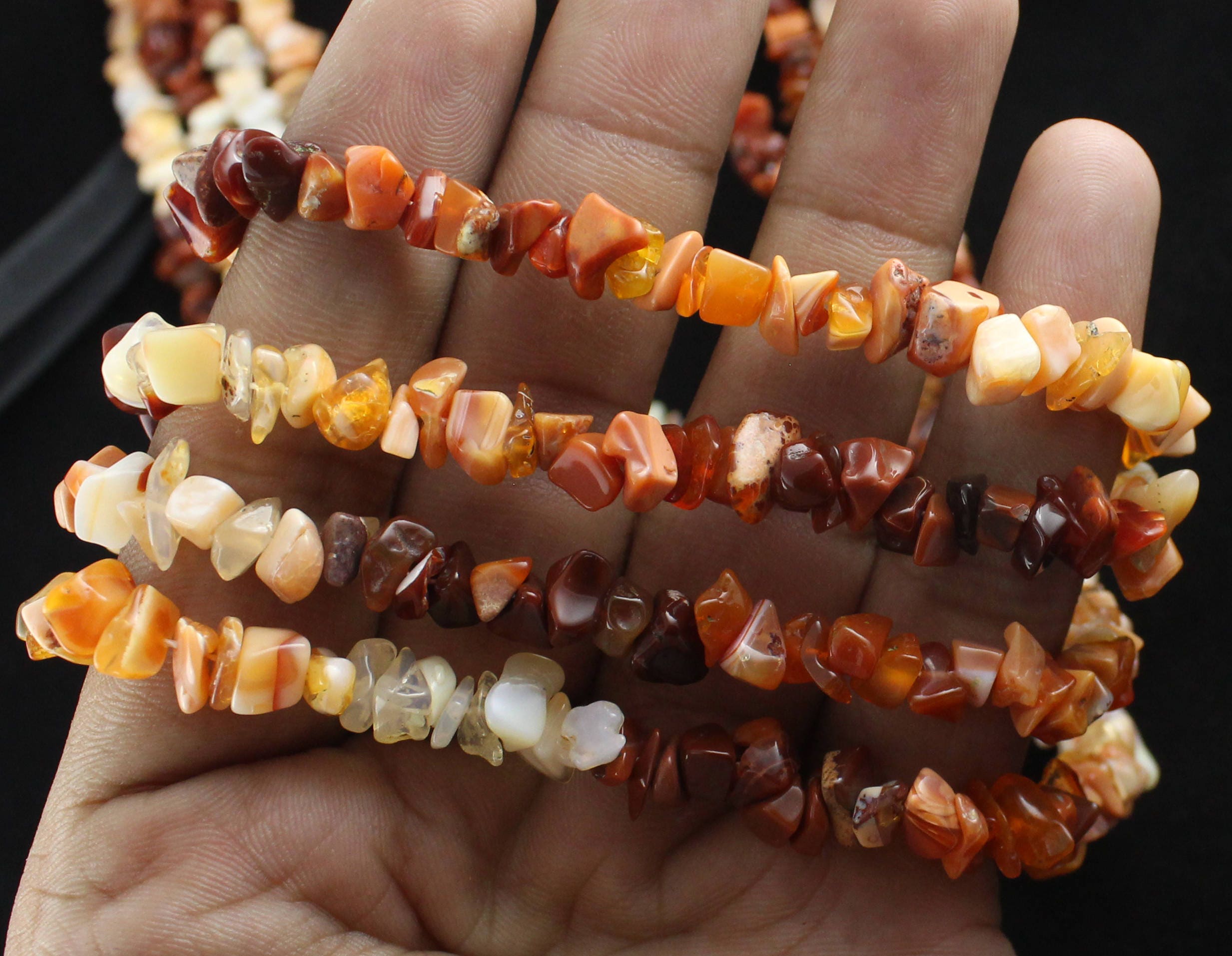 Independence Day Sale Fire Opal Uncut Chips Beads, Fire Opal Chips Beads, 36 Inches Strand High Quality Beads