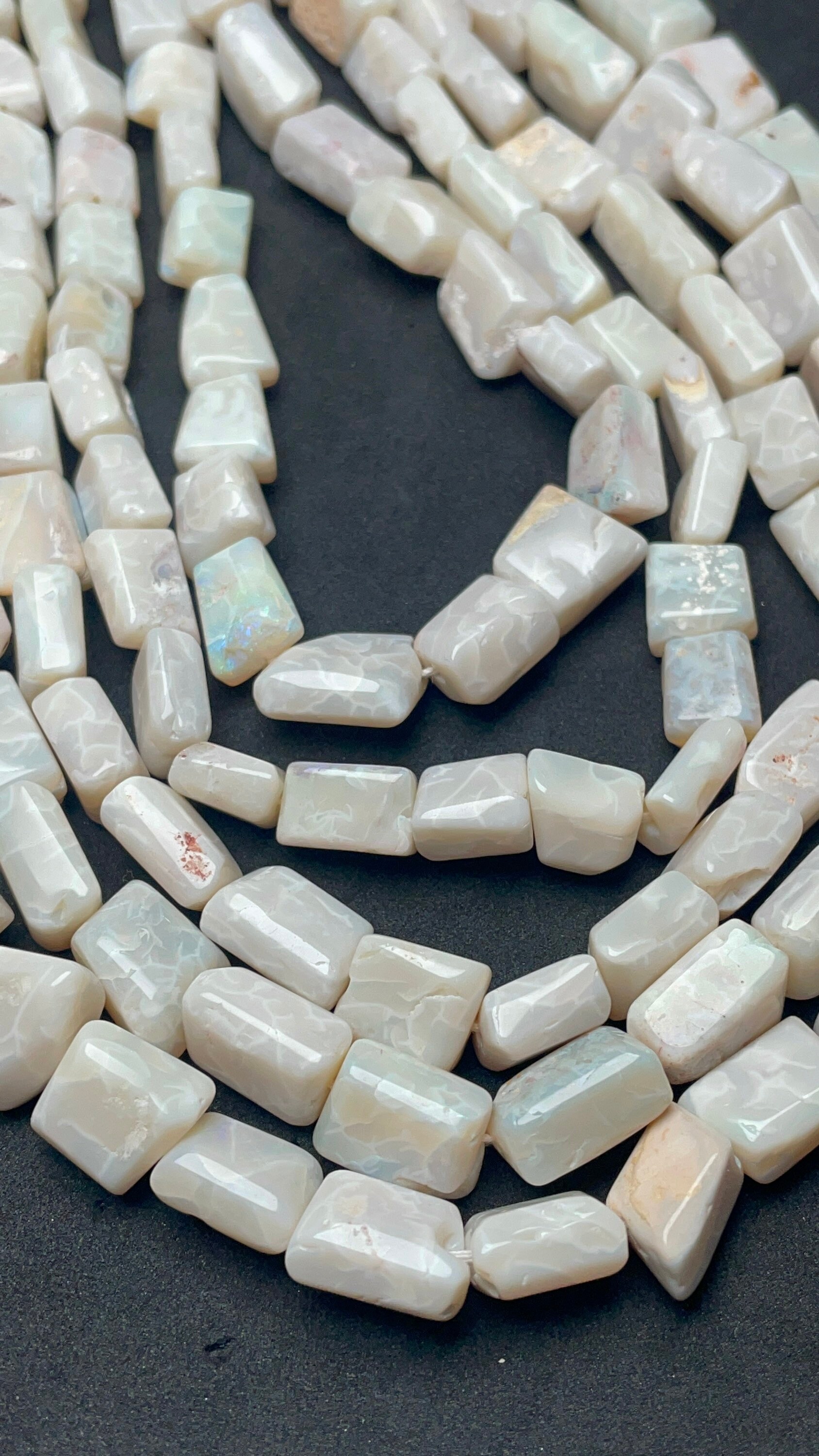 Natural Australian Opal Faceted Tumble Shape Gemstone Beads, Size- 9-10 Mm Nuggets Beads, 14.5 Inches Strand For Making Jewelry & Craft