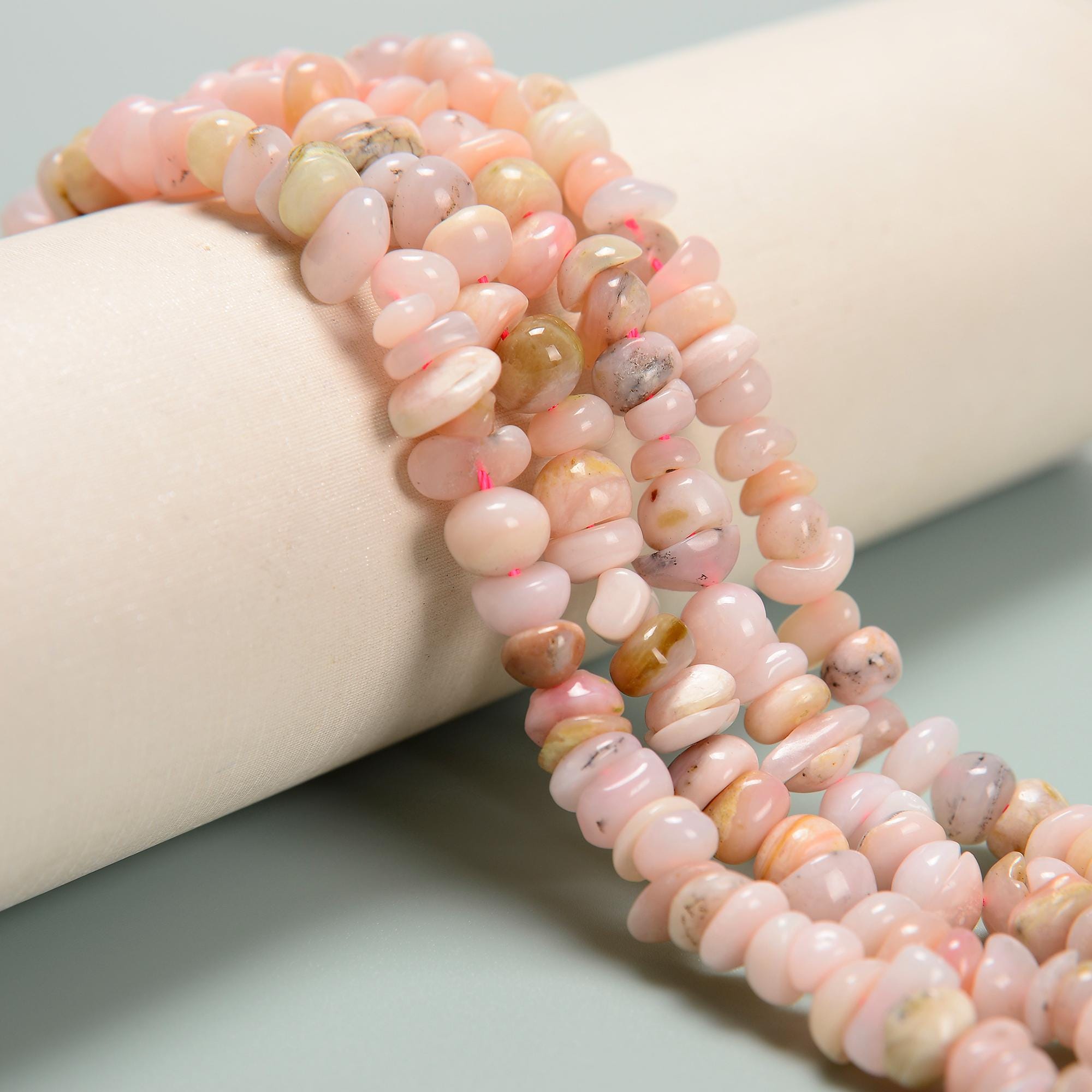 Pink Opal Irregular Nugget Chips Beads Approx 7-8mm 15.5" Strand Pink Opal Irregular Nugget Chips Beads Approx 7-8mm 15.5" Strand