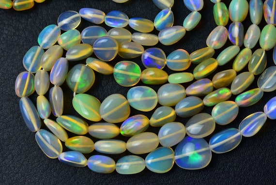 Super Quality Ethiopian Opal Big Nugget Bead -  Natural Beautiful Smooth Fire Play Ethiopian Opal Nuggets - Size Is 7 -10 Mm #1331