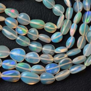Superb White Ethiopian Opal Nuggets Bead - Natural Beautiful Smooth Fire Play Ethiopian Opal Nuggets - Size is 7 -10 mm #1677