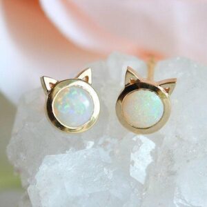 Opal Earrings • Cat Studs • Gold Earrings • Dainty Earrings • Cute Earrings • Girls Jewelry • Gift for Her Opal Earrings • Cat Studs • Gold Earrings • Dainty Earrings • Cute Earrings • Girls Jewelry • Gift for Her