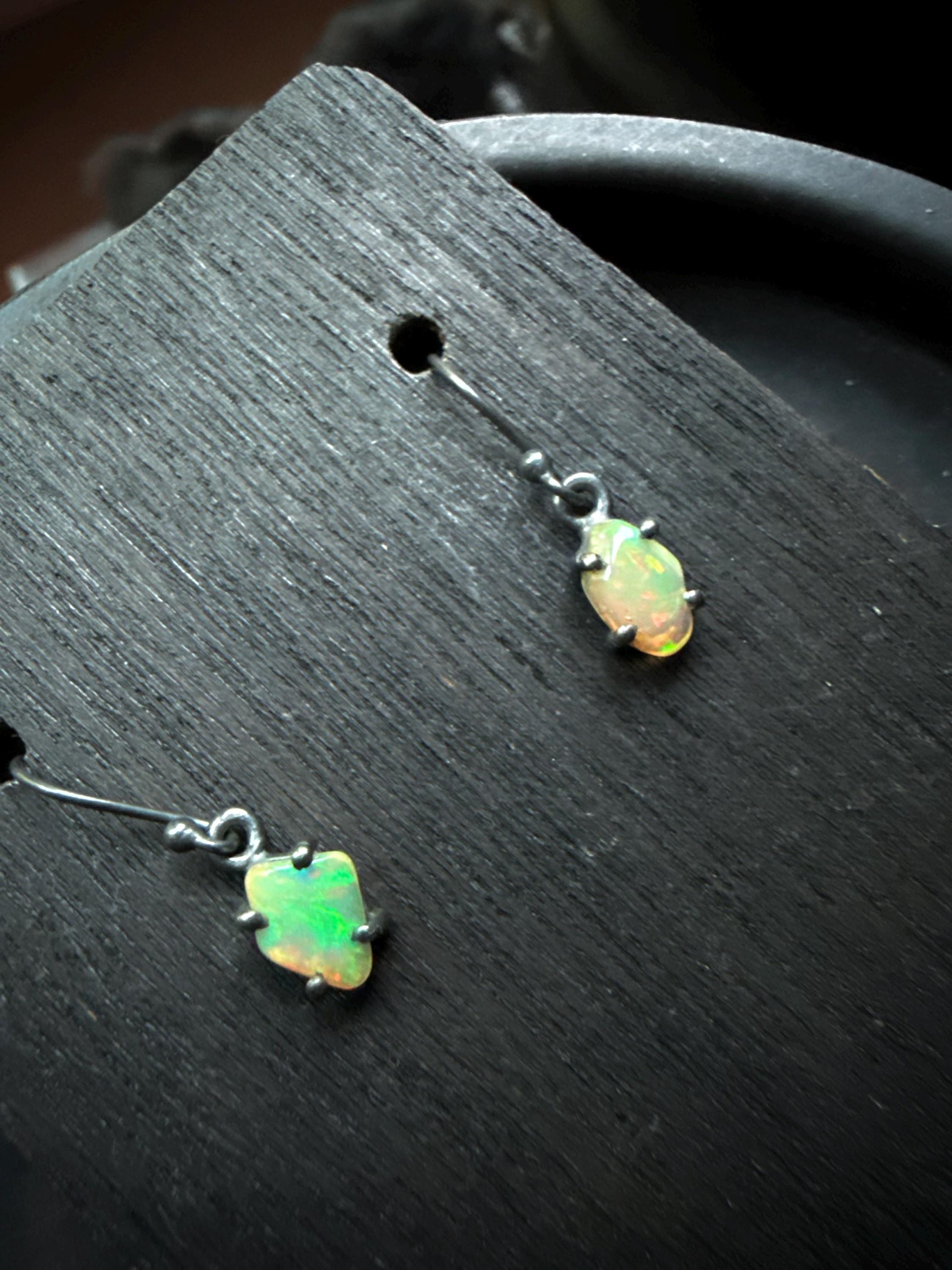 Opal Earrings, Raw Opal Earrings, Dangle Earrings, Gift For Her, Dainty Earrings