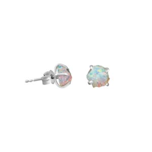 Raw Ethiopian Opal Stud Earrings, 925 Sterling Silver October Birthstone Jewelry, Gift for Her Raw Ethiopian Opal Stud Earrings, 925 Sterling Silver October Birthstone Jewelry, Gift for Her