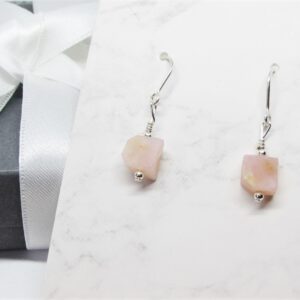 Raw Pink Opal Earrings- Stone of Hope- Heart Chakra Healing- Love Crystal- Calming Jewelry Raw Pink Opal Earrings- Stone of Hope- Heart Chakra Healing- Love Crystal- Calming Jewelry