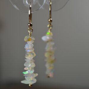 Raw Welo Opal Earrings In 14k Rose Gold, 14k Gold, Sterling Silver // October Birthstone // 14th Anniversary // Bohochic // Genuine Opal Raw Welo Opal Earrings In 14k Rose Gold, 14k Gold, Sterling Silver // October Birthstone // 14th Anniversary // Bohochic // Genuine Opal
