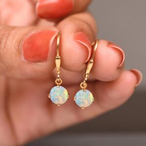 White Opal Leverback Earrings – 14K Gold Dangle Earrings White Opal Leverback Earrings – 14K Gold Dangle Earrings