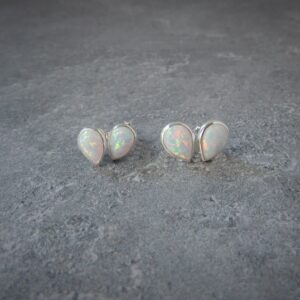 White Opal Earrings, Sterling Silver Opal Earrings, Opal Earring Studs, Post Earrings, October Birthstone Earrings, Gemstone Appeal, GSA