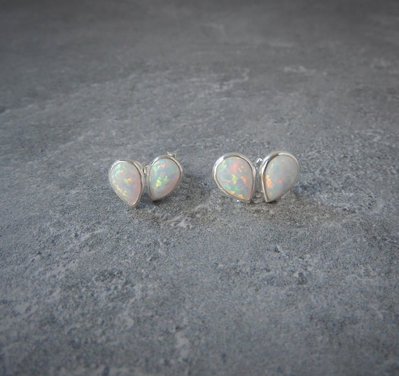 White Opal Earrings, Sterling Silver Opal Earrings, Opal Earring Studs, Post Earrings, October Birthstone Earrings, Gemstone Appeal, Gsa