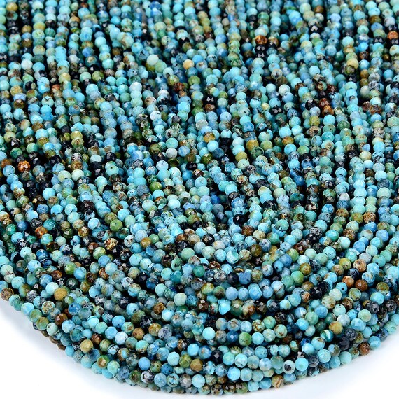 2mm Natural Blue Opal Gemstone Grade Aa Micro Faceted Round Beads 15 Inch Full Strand Bulk Lot 1,2,6,12 And 50 (80017375-p77)