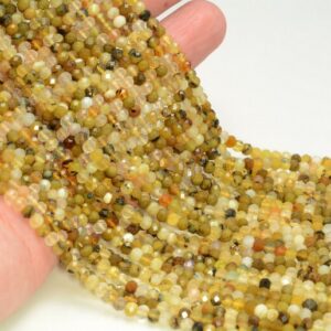 4x3MM Yellow Opal Gemstone Grade AAA Micro Faceted Rondelle Beads 15.5 inch Full Strand BULK LOT 1,2,6,12 and 50(80009974-A202)