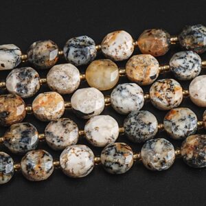 8MM Multicolor Dendritic Moss Opal Beads Grade AA Genuine Natural Gemstone Faceted Coin Loose Beads 15"/7.5" Bulk Lot Options